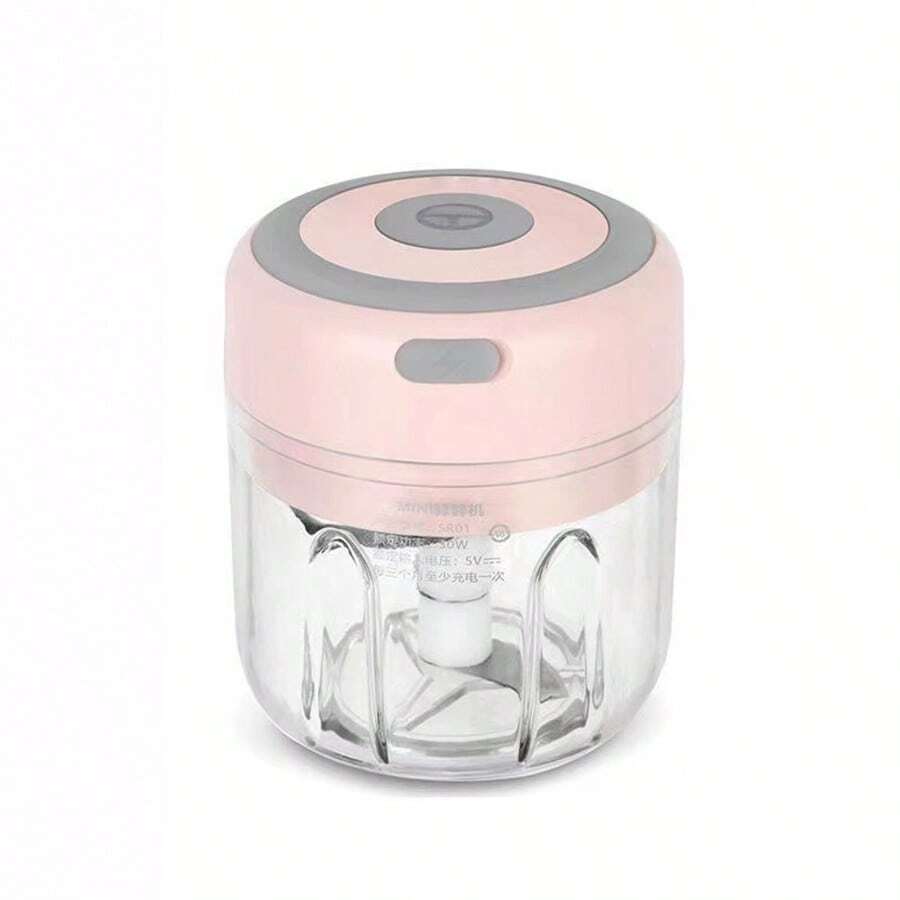 1PC Portable Electric Mini Garlic Chopper – 3-Blade USB Rechargeable Food Processor for Veggies & Meat
