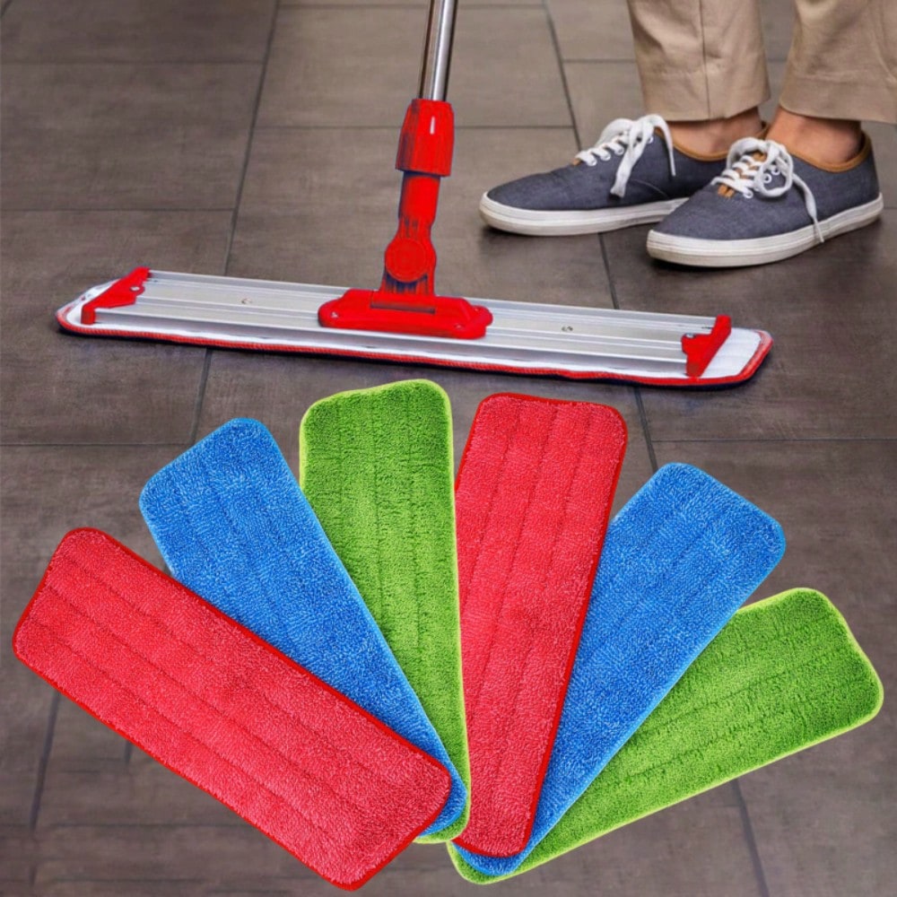 6-Pack Microfiber Wet & Dry Mop Pads – Reusable, Absorbent Cleaning Cloths for Kitchen, Bathroom & Floor Care