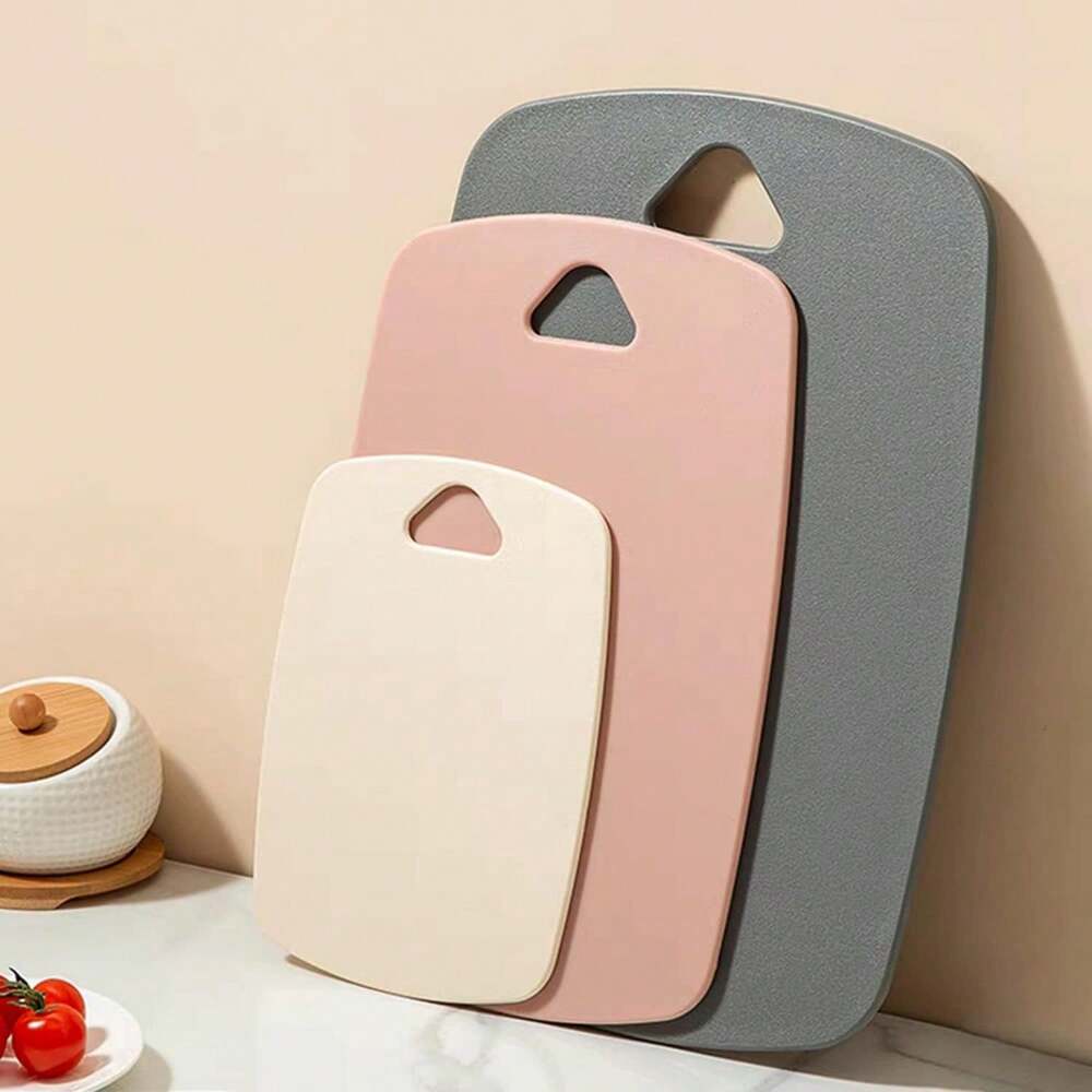 3Pcs Plastic Cutting Board Set With Easy Grip Handle – Thick, Durable Chopping Boards For Meat, Veggies, Fruits – Dishwasher Safe, Non-Slip, Space-Saving Design, Ideal For Daily Kitchen Use (Pink)