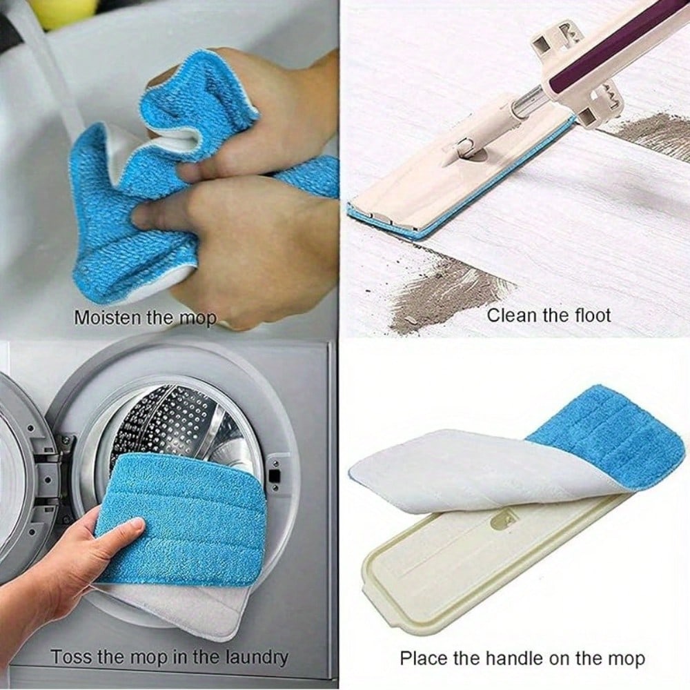 6-Pack Microfiber Wet & Dry Mop Pads – Reusable, Absorbent Cleaning Cloths for Kitchen, Bathroom & Floor Care