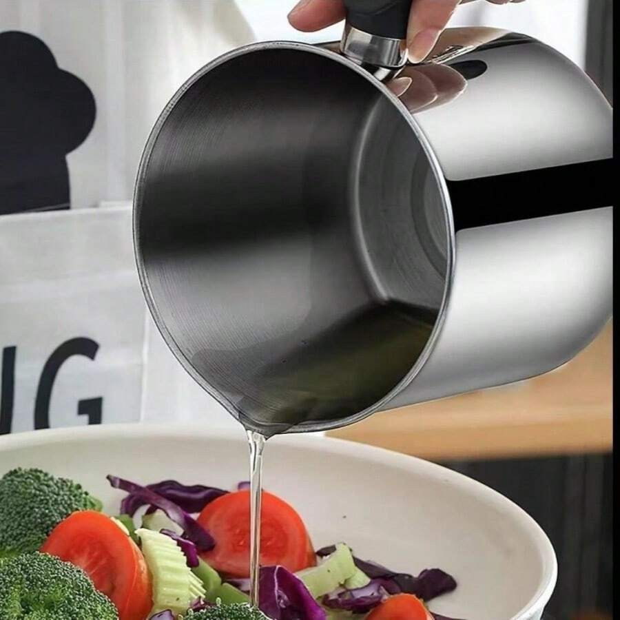 1.8L Stainless Steel Oil Pot with Filter – Bacon Grease Container & Cooking Oil Storage Canister
