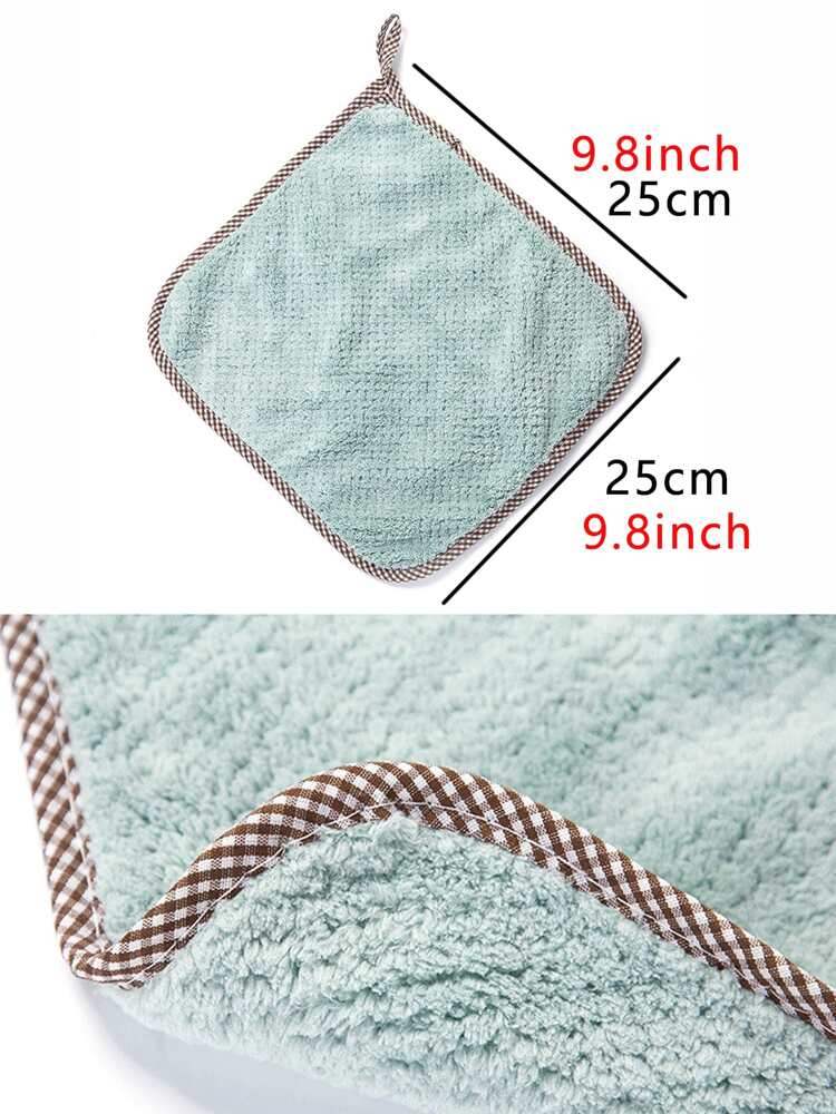 10pcs Coral Fleece Hanging Dish Cloth Set – Absorbent Kitchen Towels, Reusable Cleaning Rags for Home, Bathroom, Small Business Use