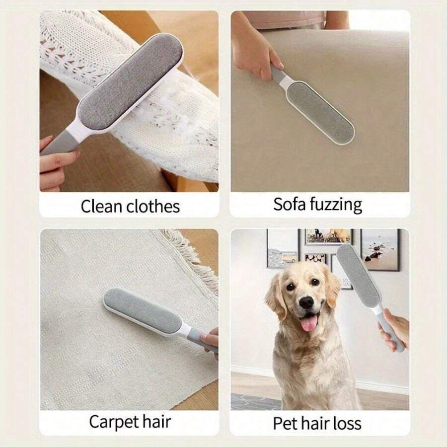 1PC Reusable Double-Sided Pet Hair Remover Brush – Static Cleaner for Cats, Clothes, Sofas & Furniture