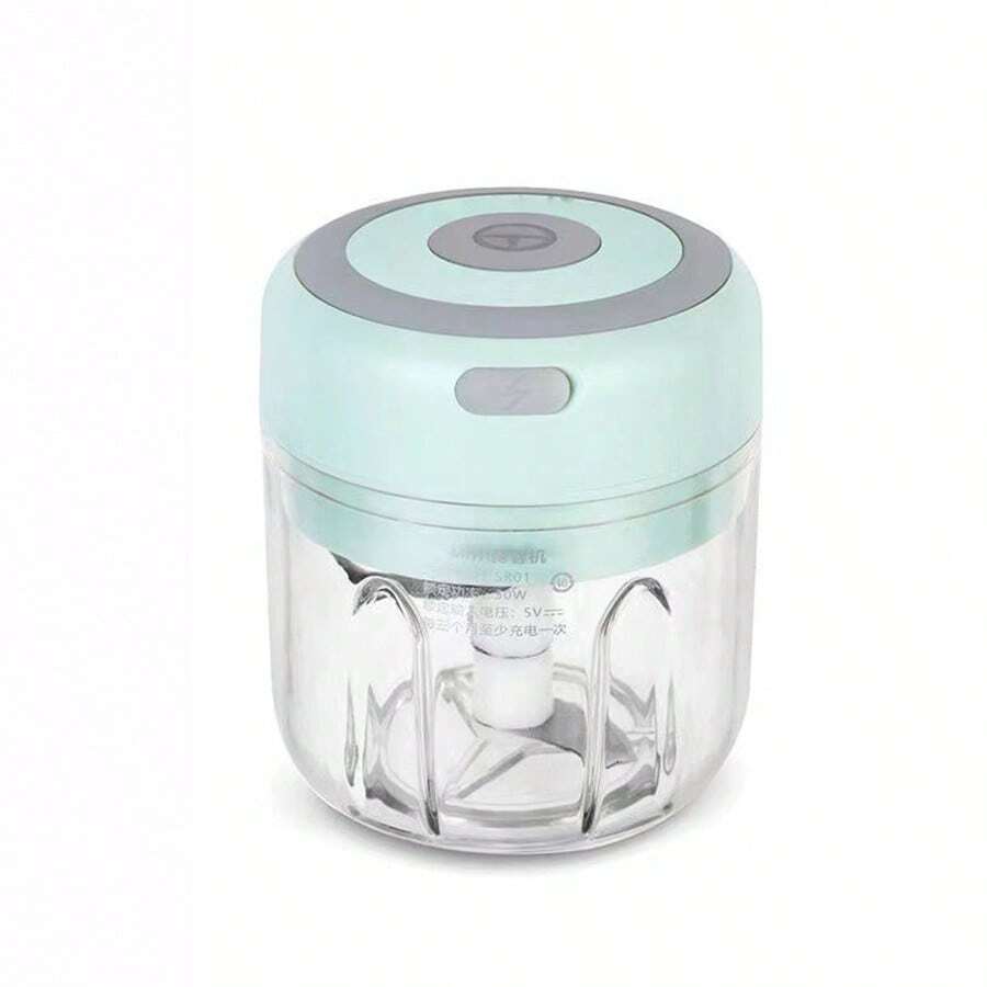 1PC Portable Electric Mini Garlic Chopper – 3-Blade USB Rechargeable Food Processor for Veggies & Meat